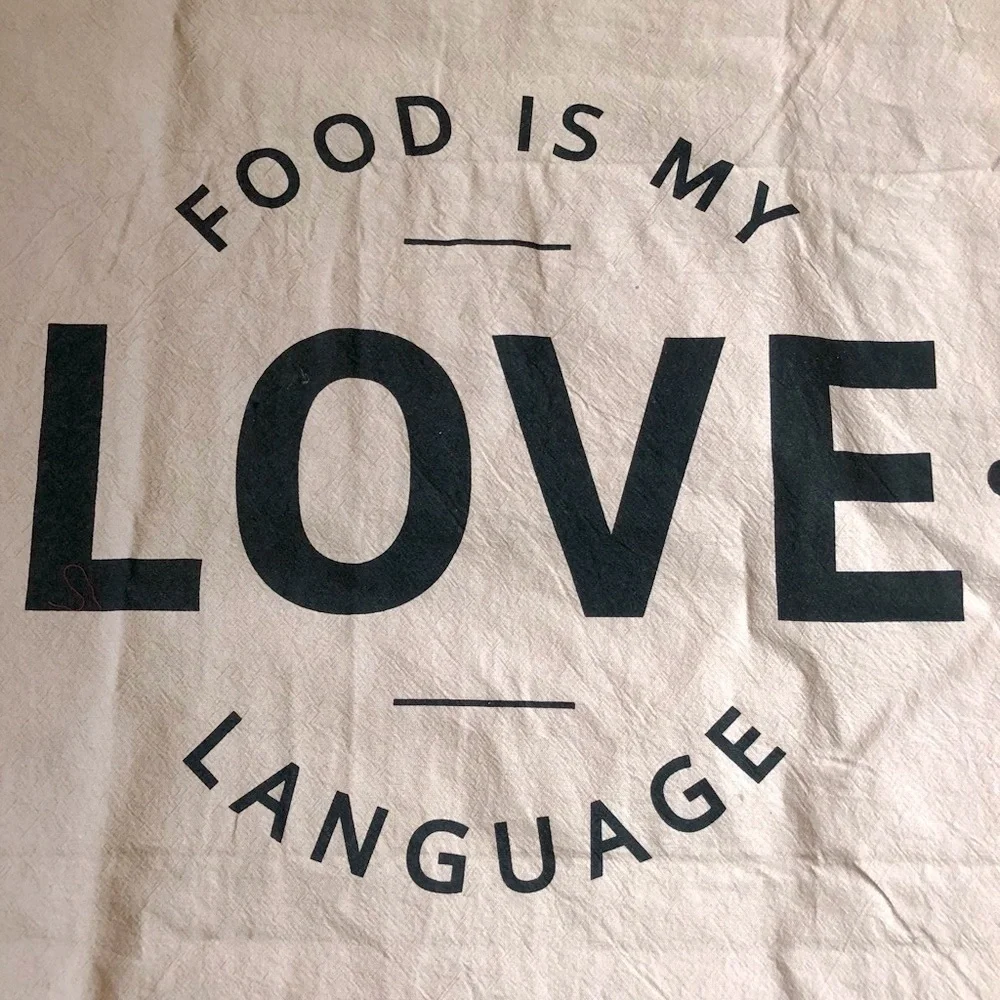 🌻 4/$25  “Food is My Love Language” Oversized Kitchen/Prep Towel